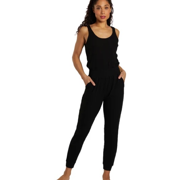 Spiritual Gangster Black Sleeveless ribbed Jumpsuit - Picture 1 of 5